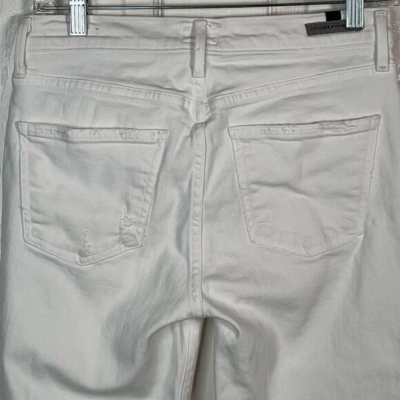 COH Citizens of Humanity Rocket Crop High Rise White Jeans Sz 28 Distressed - Picture 7 of 12